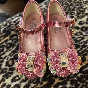 Sparkly Pink Dress Shoes with Bow